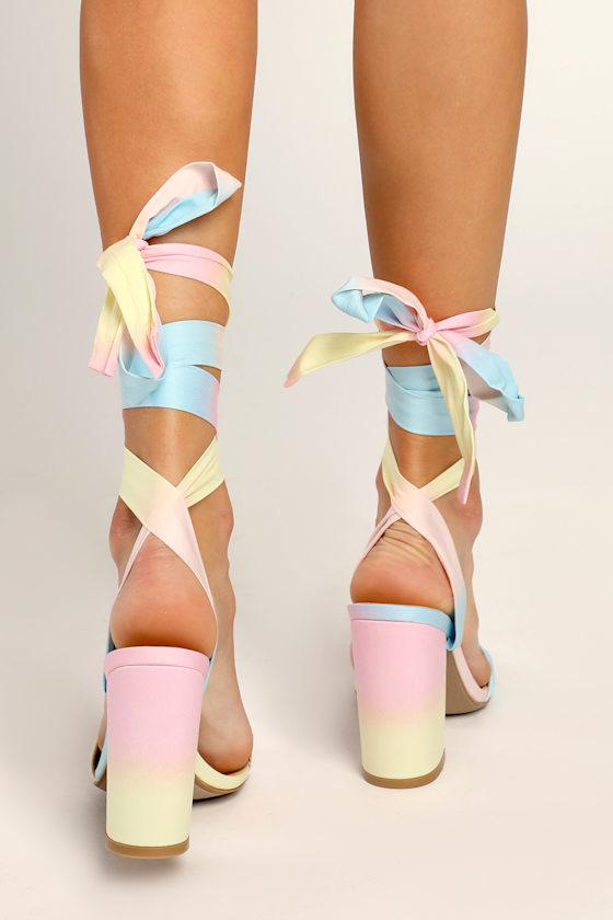 Alta Multi Ombre Lace-Up Heels 4