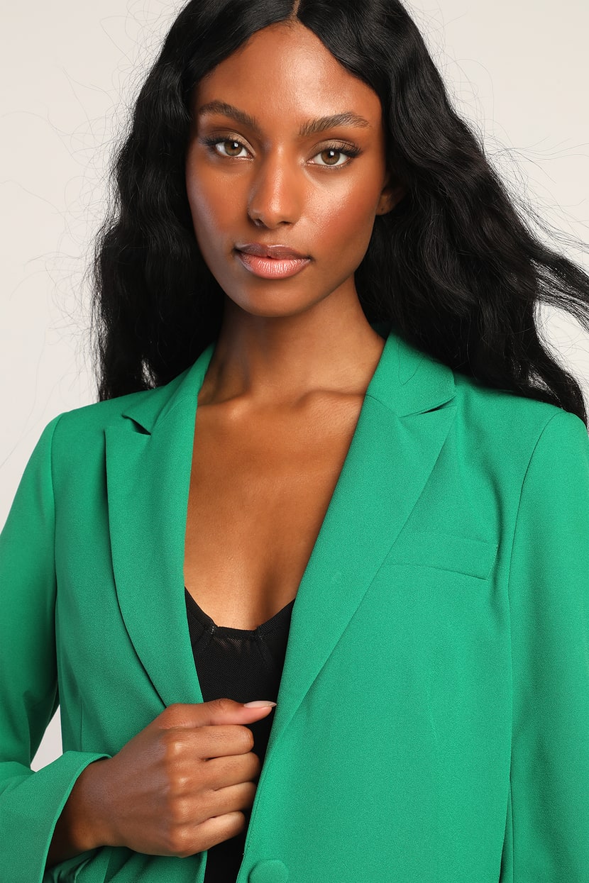 Green Blazer - Blazer Top - Chic Women's Blazer - Lulus