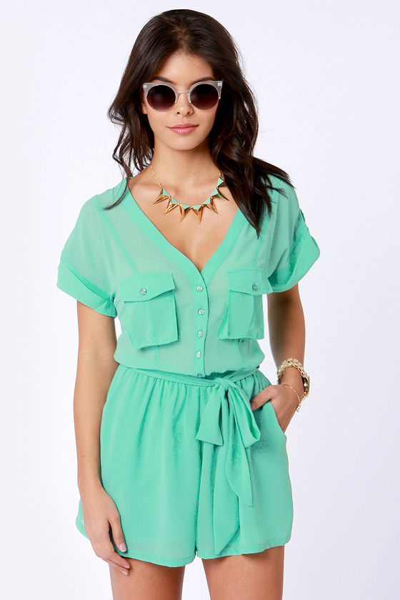 pink and green romper