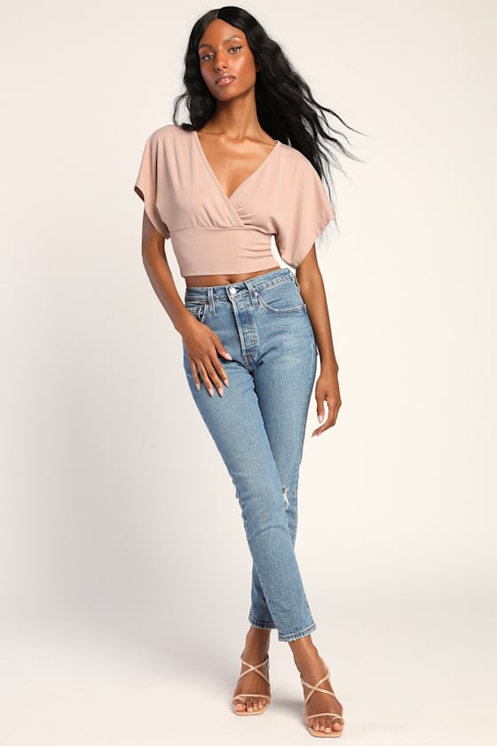 Black and Taupe Printed Dolman Top main image 1