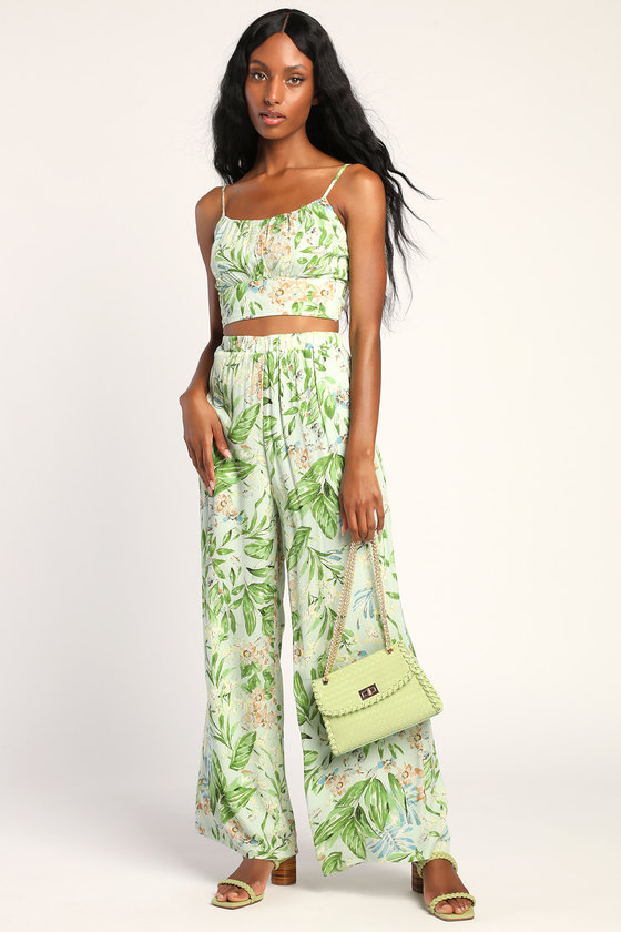 Light Green Floral Jumpsuit - Lace-Up Jumpsuit - Jumpsuit - Lulus