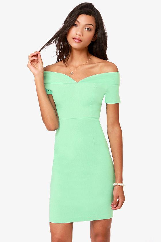 mint one shoulder dress