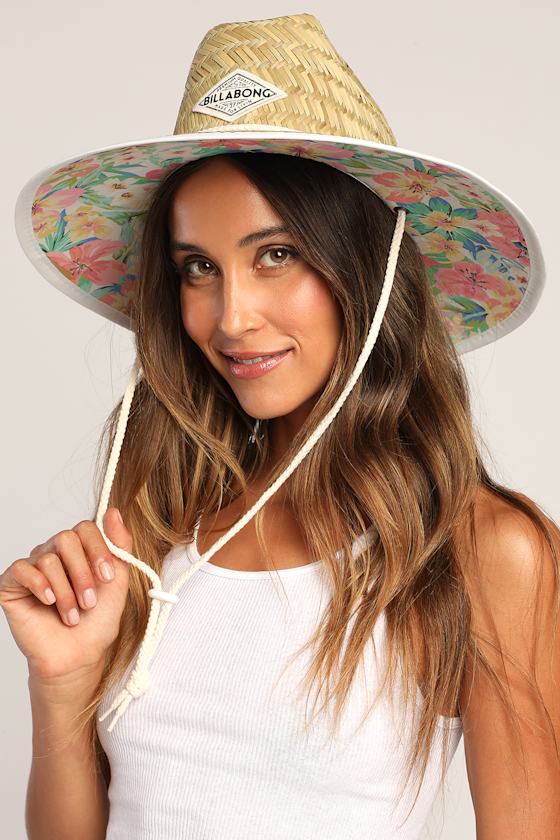 Tipton Beige and White Straw Lifeguard Hat 1
