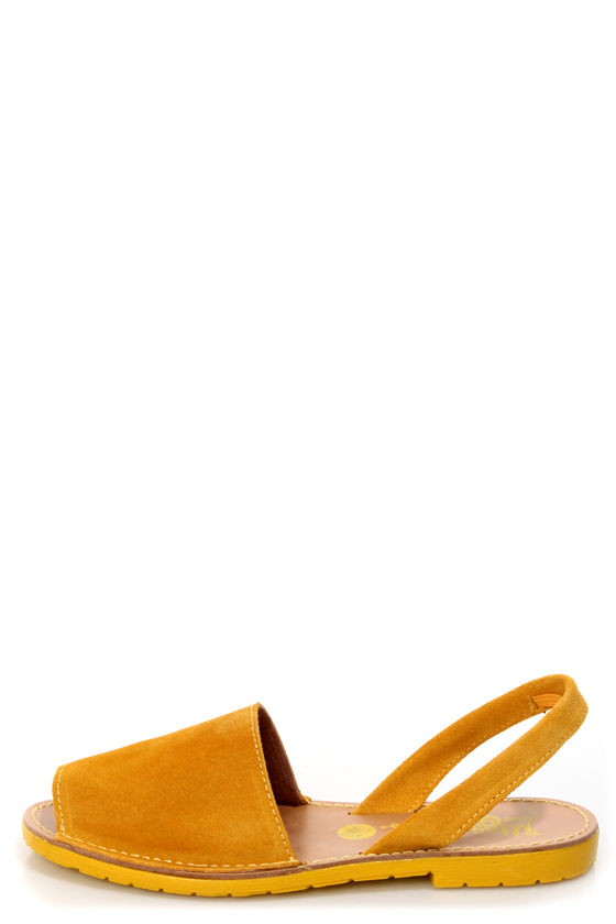 MTNG Tabar Serraje Yellow Peep Toe Slingback Sandals - $57.00 - Lulus