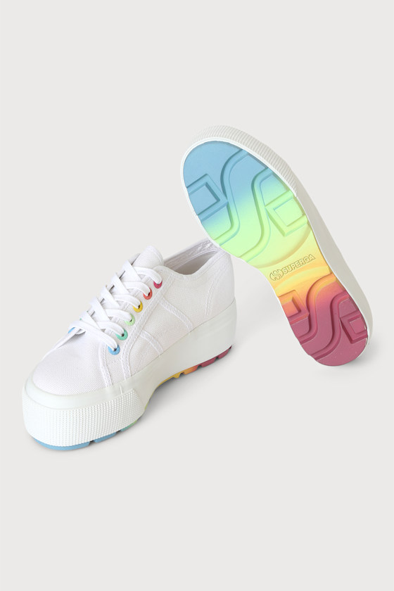 2790 Tank Multicolor Rainbow Canvas Platform Sneakers 3