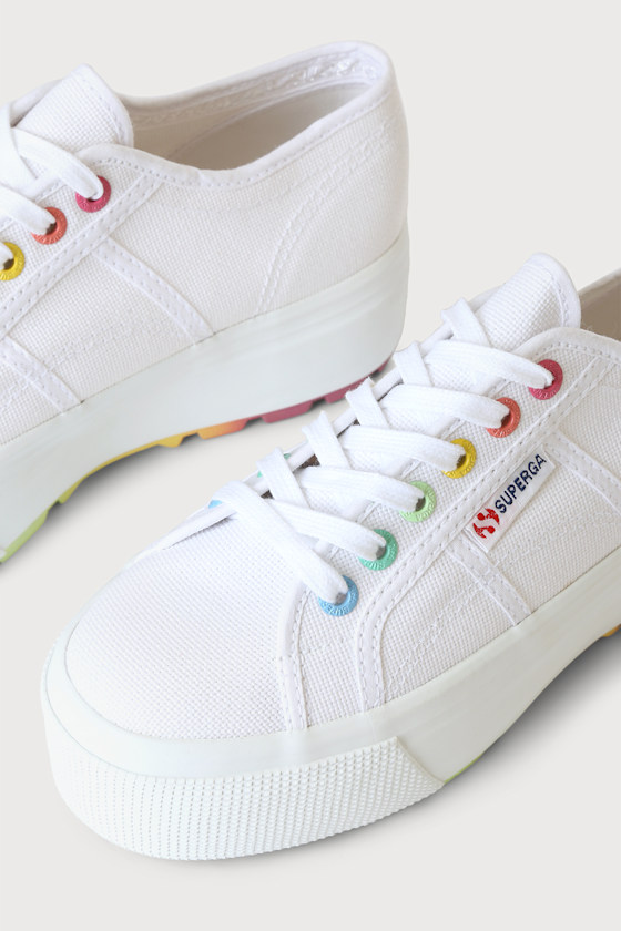 2790 Tank Multicolor Rainbow Canvas Platform Sneakers 2