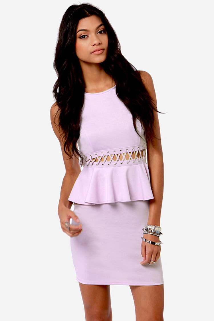Sexy Peplum Dress - Lavender Dress - Cutout Dress - $45.50 - Lulus