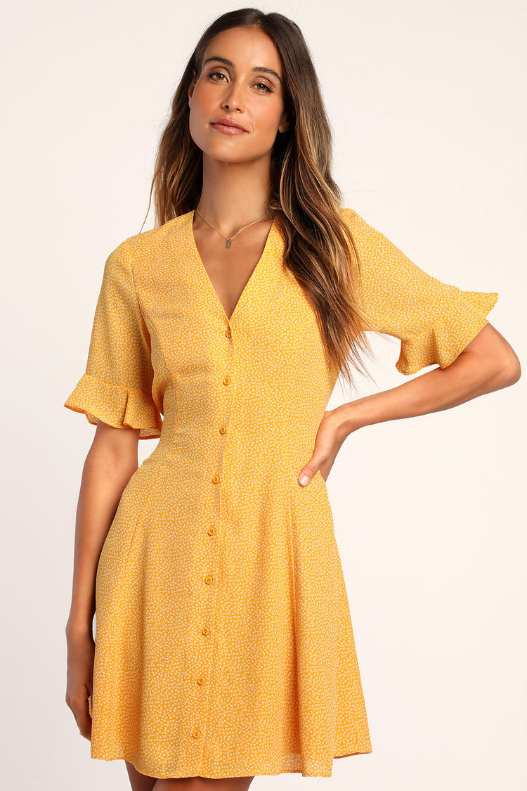mustard button up