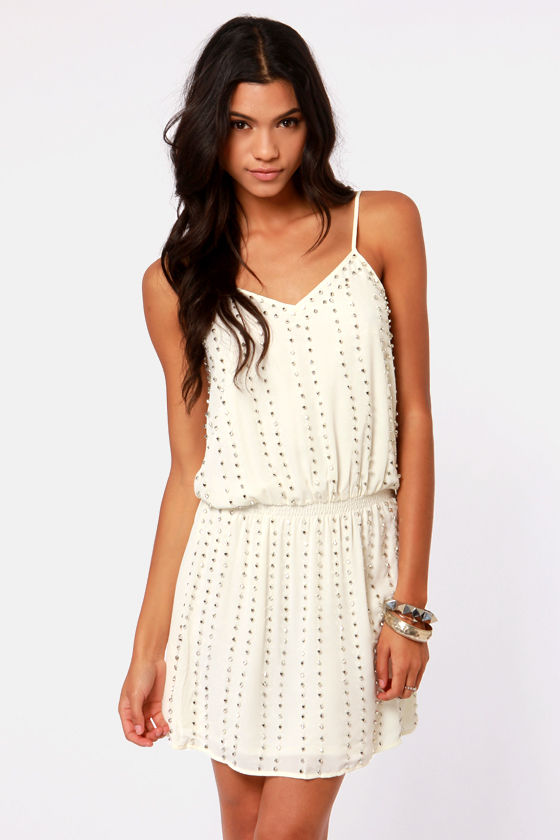 Lovely Beaded Dress - Ivory Dress - $55.00 - Lulus