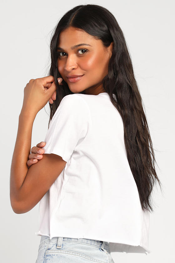 Graphic Tee Cropped Graphic Tee Distressed Graphic Tee Lulus