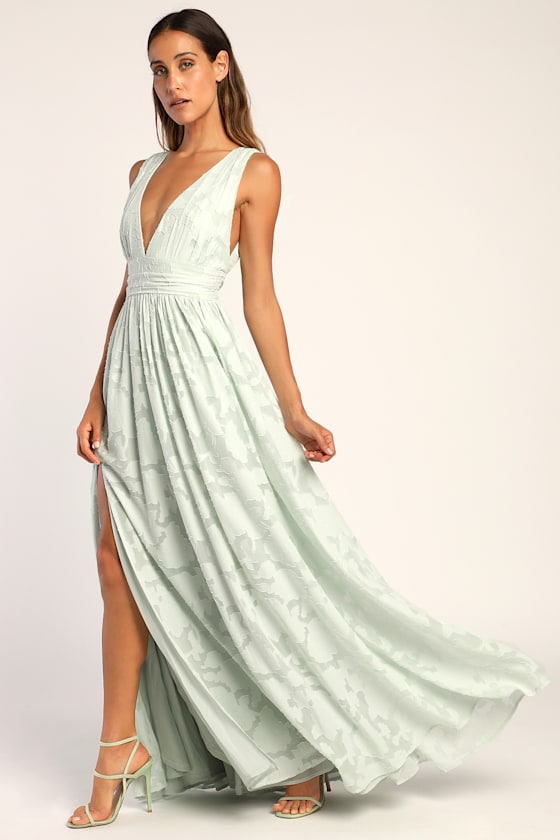 Sage Maxi Dress - Burnout Floral Maxi Dress - Sleeveless Dress - Image 4