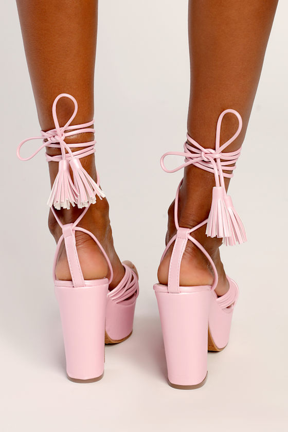 pink platform sandals