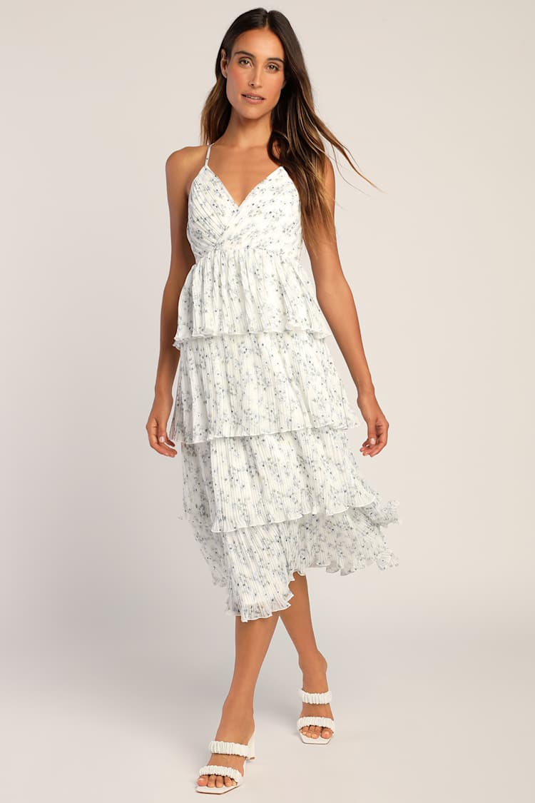 knee length dresses for ladies Lillee Tiered Maxi Dress - Pink Floral