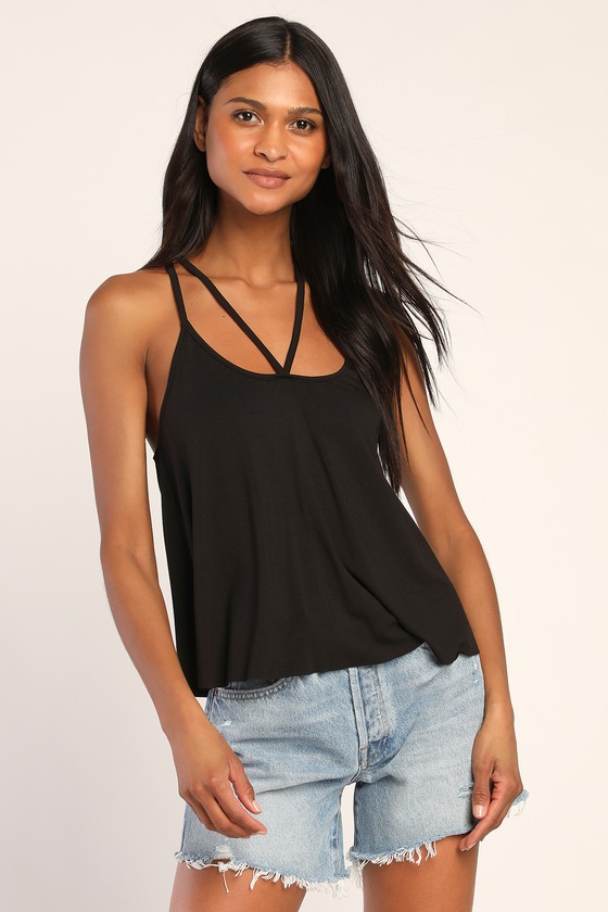 Black Strappy Top - Cami Top - Backless Cami Top - Tank Top - Lulus