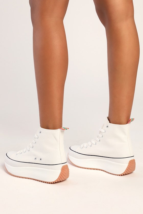 Winnona White Canvas Platform Sneakers 5