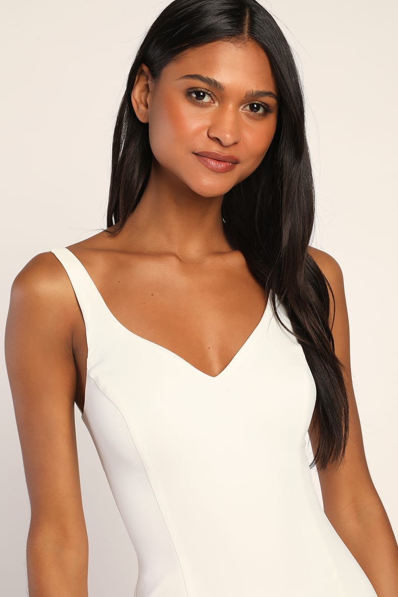 Eternal Adoration White Sleeveless Backless Mermaid Maxi Dress