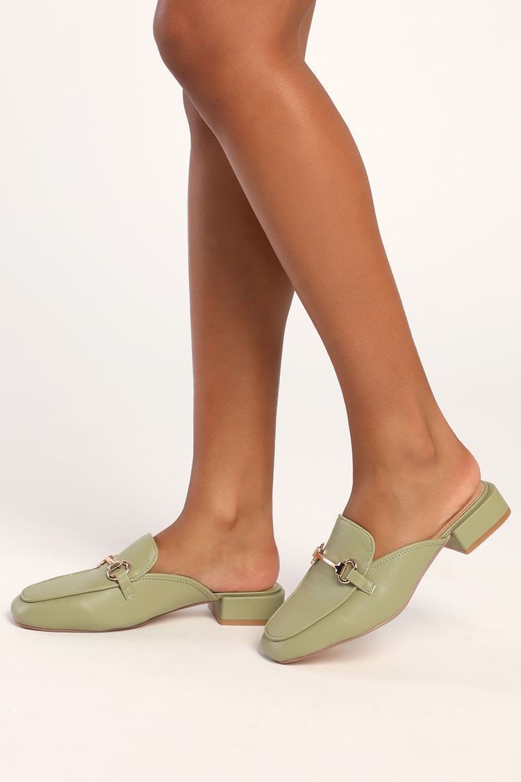 Ranae Green Slide-On Loafers