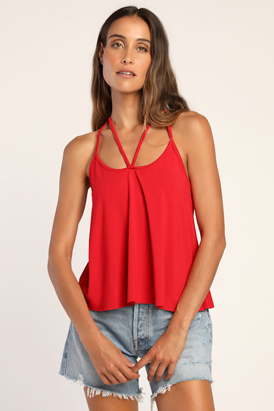 Red Strappy Top Cami Top Backless Cami Top Tank Top Lulus