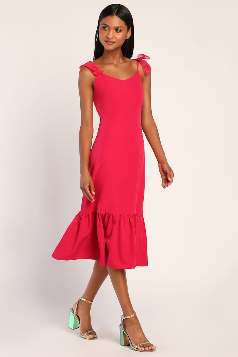 lulus hot pink midi dress Lulus | Dresses | Lulus Hot Pink Midi Dress