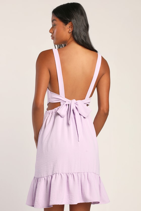 Lilac Mini Dress - Backless Dress - Tie-Back Mini Dress - Lulus