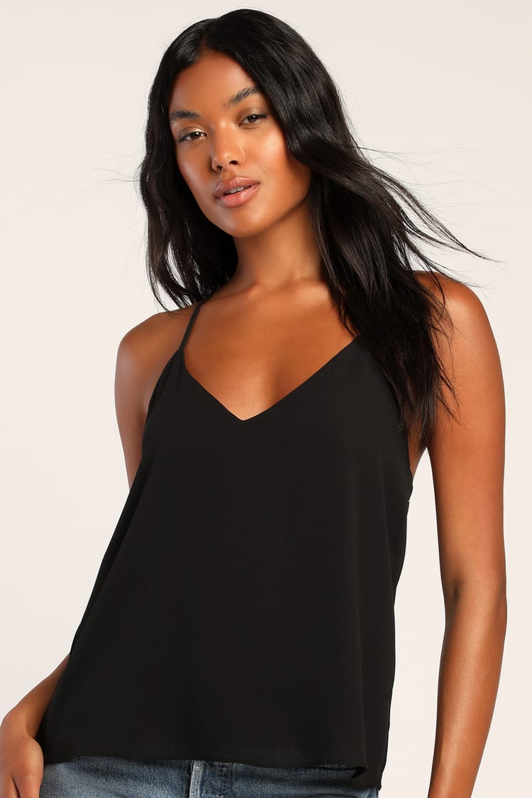 Chic Disposition Black Sleeveless T-Back Cami Top
