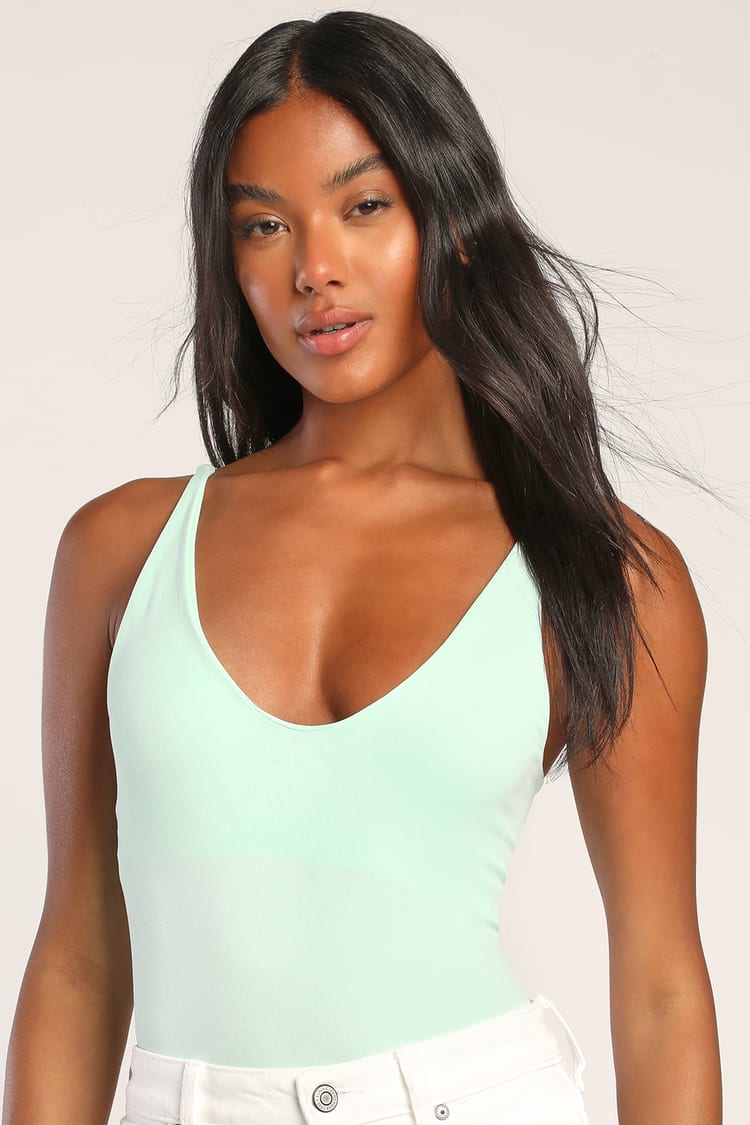 Free People Seamless Cami - FP Top - V-Neck Top - Green Tank Top - Lulus