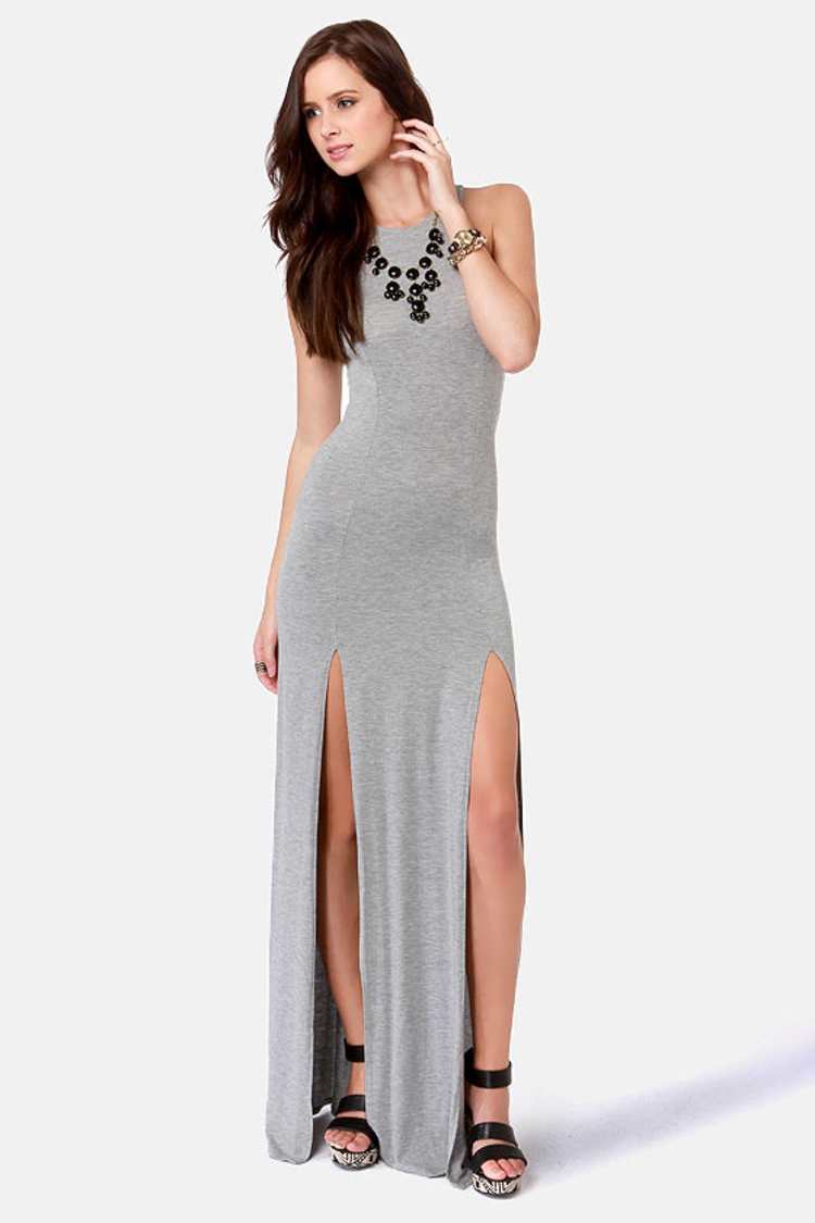Cute Grey Dress - Maxi Dress - Racerback Dress - $41.00 - Lulus