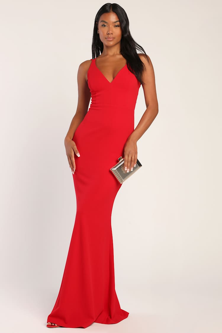 Sexy Red Maxi - Strappy Back Dress - Red Backless Gown - Lulus