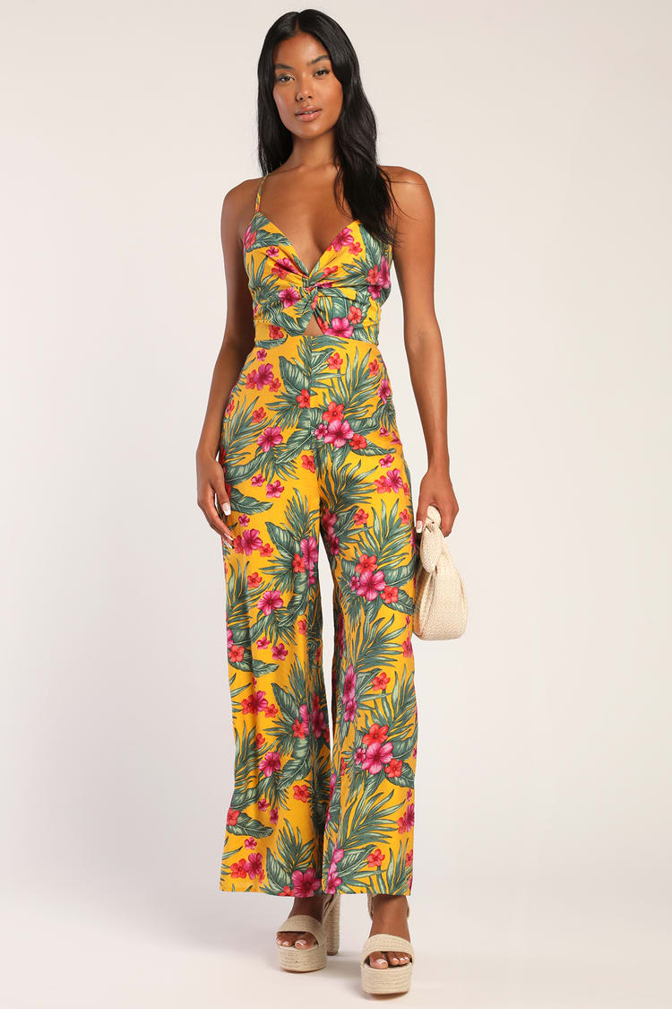 Tropical Cutout Romper