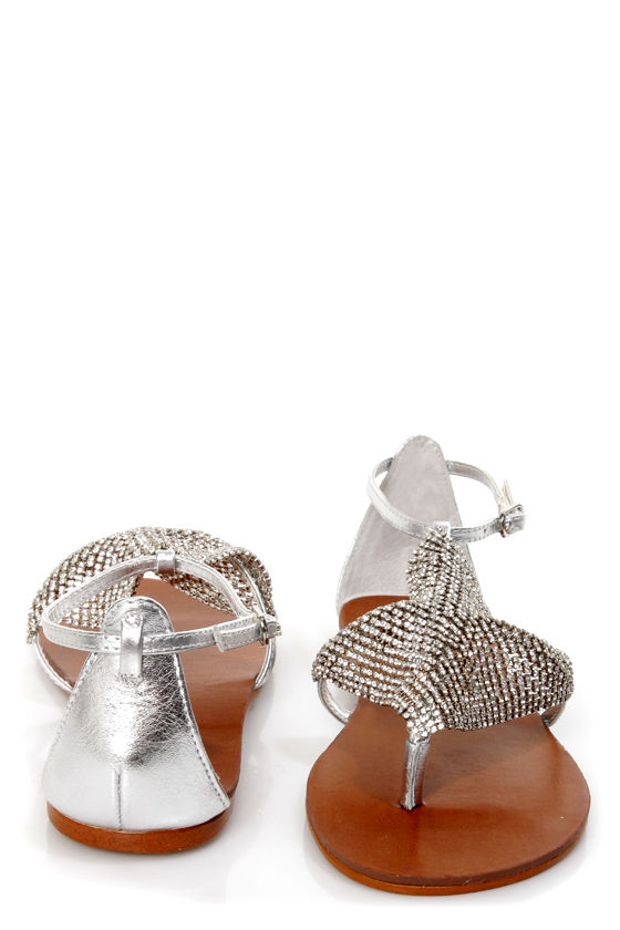 steve madden silver rhinestone sandals