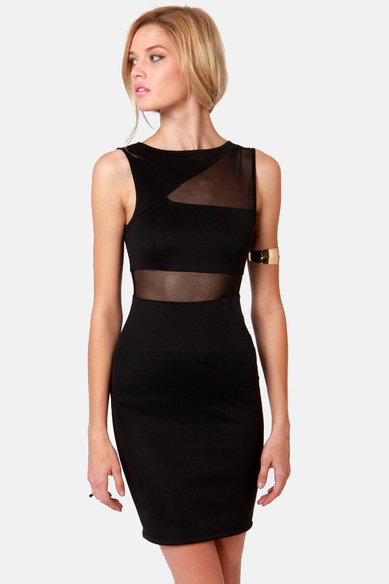 black dress with cleavage cutout