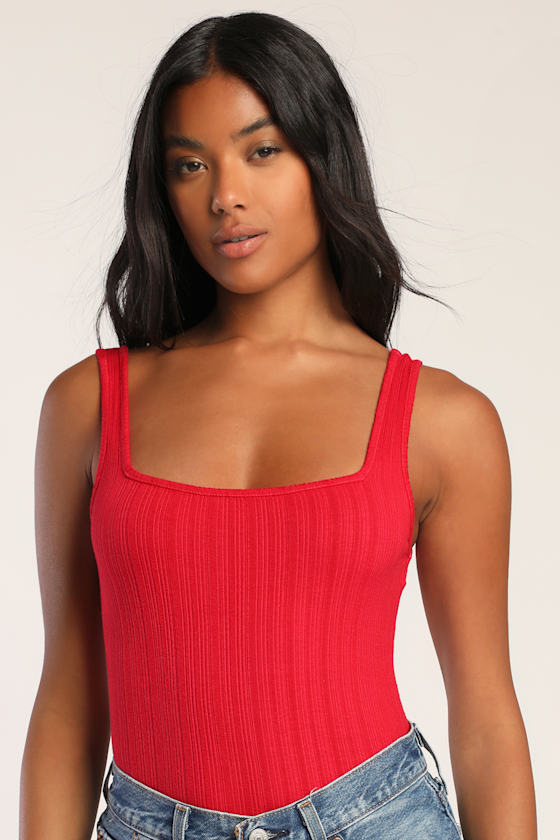 Red Tank Top Ribbed Tank Top Knit Tank Top Women's Tank Top Lulus
