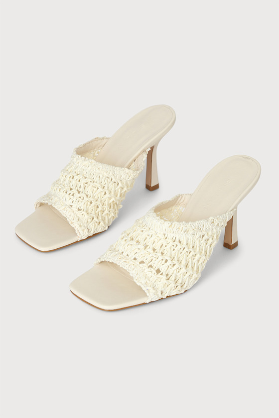 Sharni Bone Crochet High Heel Slide Sandals 4