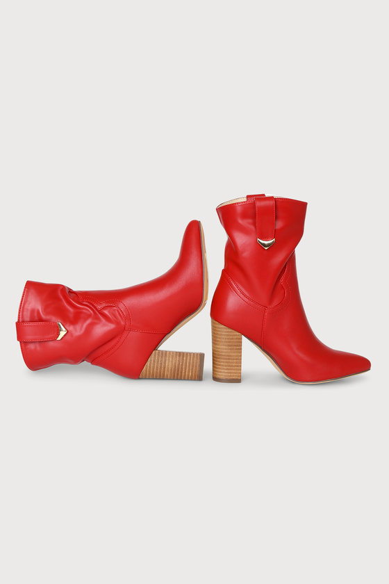 Women's Red Boots - High Heel Boots - Western Pointed-Toe Boots - Lulus