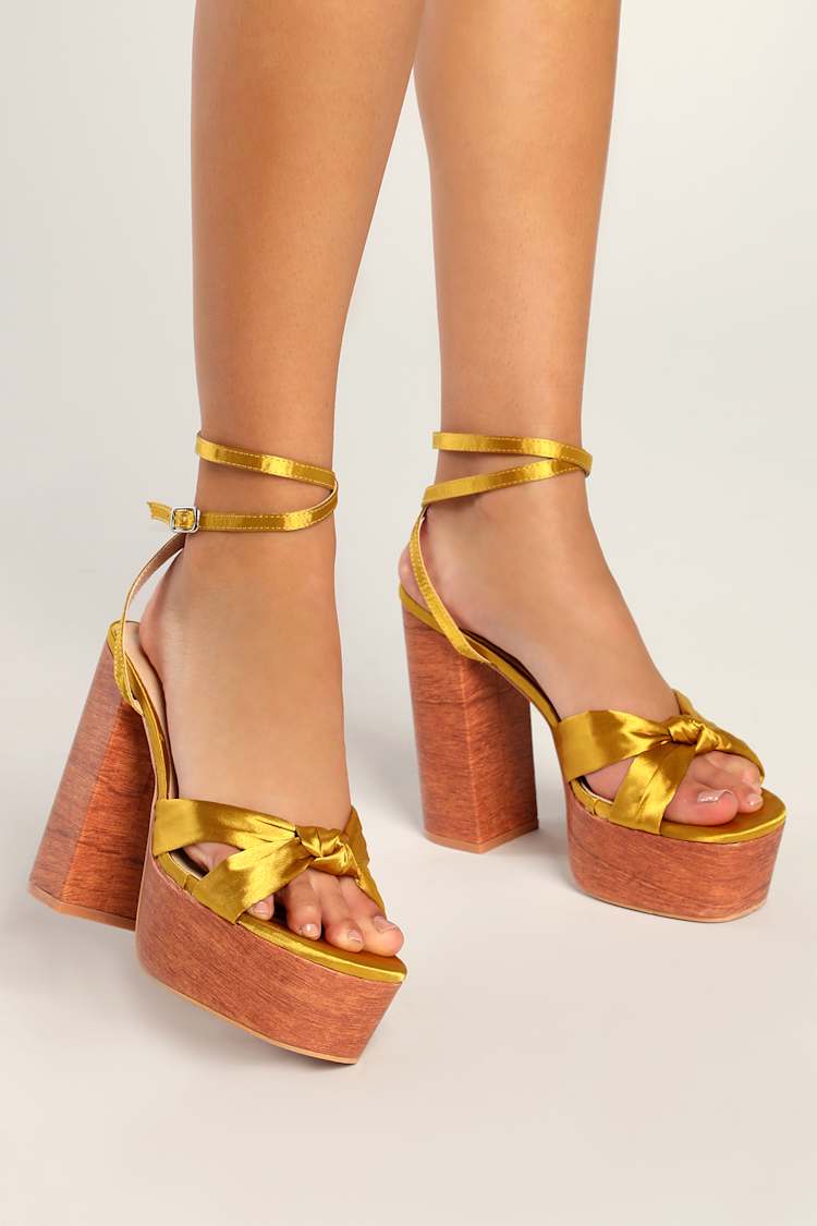 gold platform sandals