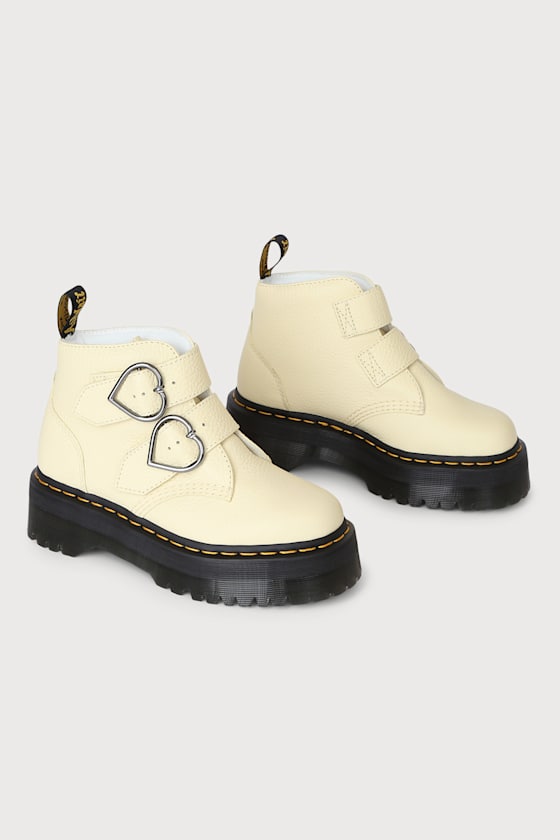 Devon Heart Toile Cream Milled Nappa Leather Ankle Boots 3