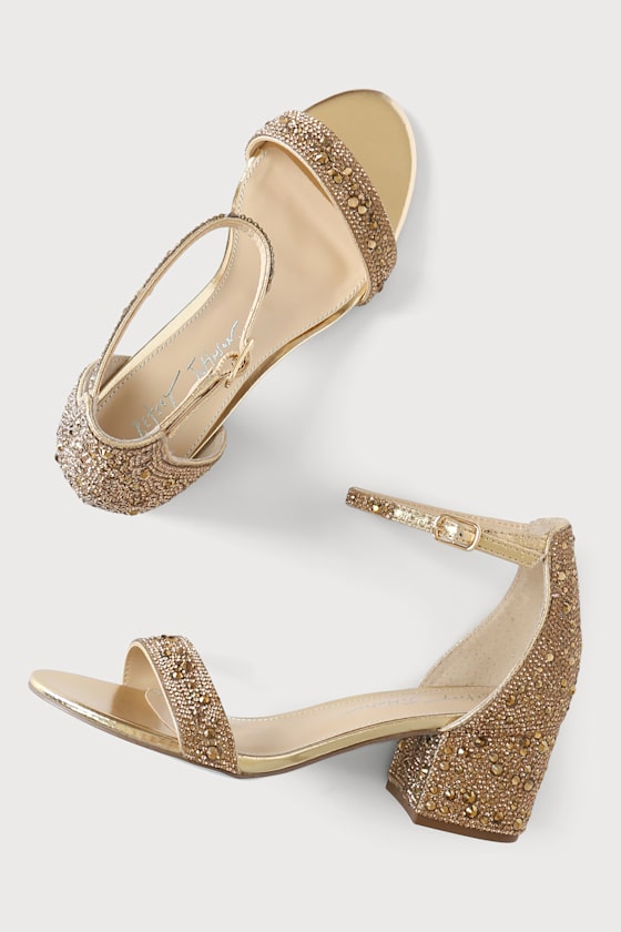 SB-Mari Gold Rhinestone Ankle Strap Sandals 4