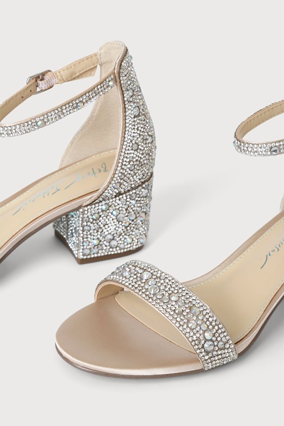 SB-Mari Champagne Rhinestone Ankle Strap Sandals 3