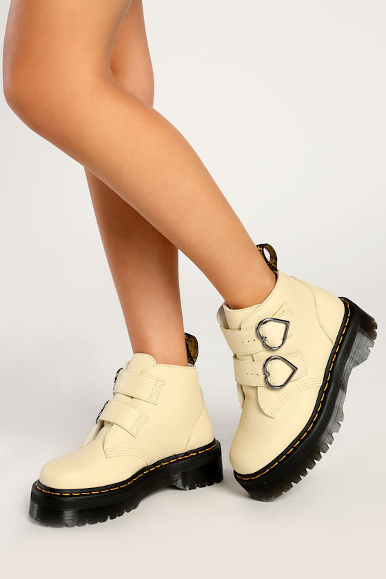 Devon Heart Toile Cream Milled Nappa Leather Ankle Boots 2