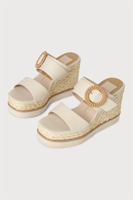Lauryn Cream Platform Espadrille Wedge Sandals 3