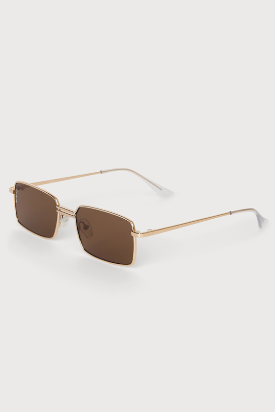 Lia Gold Tiny Rectangle Sunglasses 4