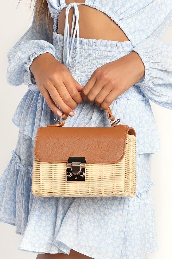 Totes Adorable Natural Woven Crossbody Bag 1