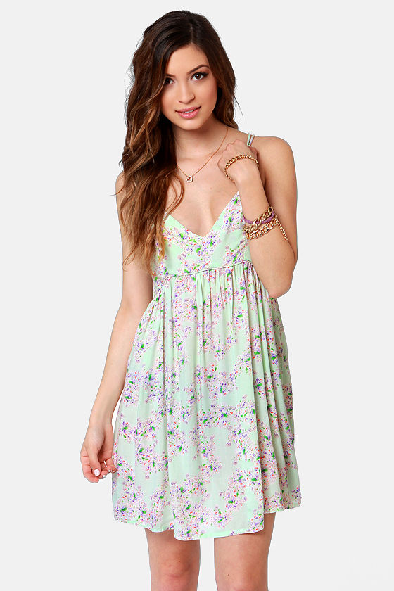 O'Neill Creek Dress - Mint Dress - Floral Dress - Print Dress- $39.50 ...