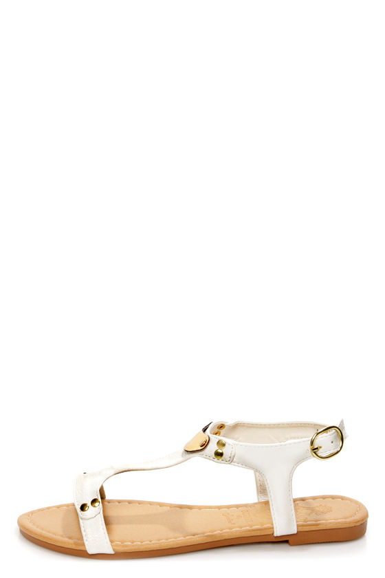white and gold sandals