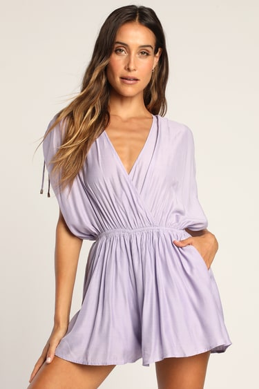 Greek Getaway Lavender Surplice Romper