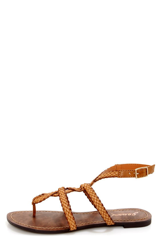 tan strappy gladiator sandals