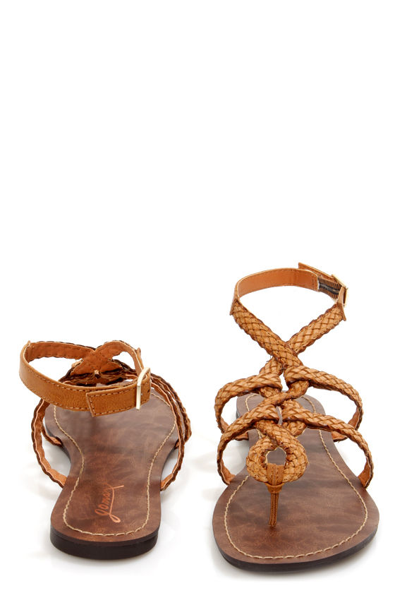 tan strappy gladiator sandals