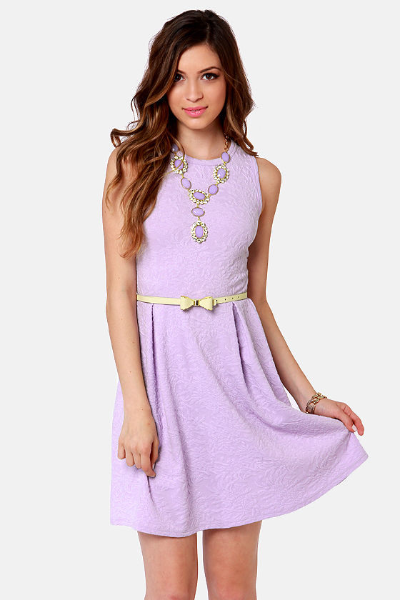 Jacquard-ed at the Door Lavender Dress