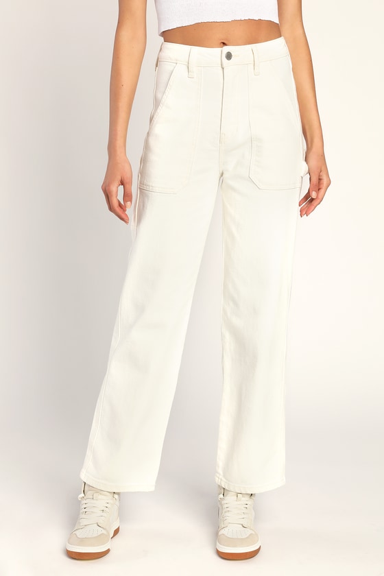 Weekday wide leg cargo pant with hammer loop detail top