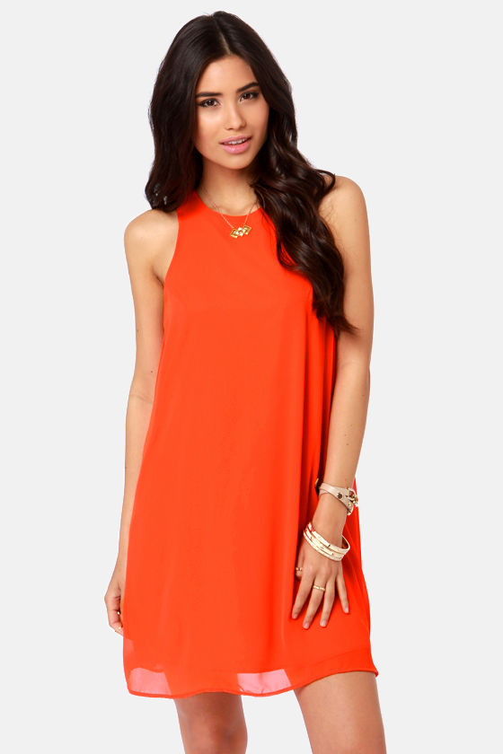 Chiff-On the Run Orange Dress